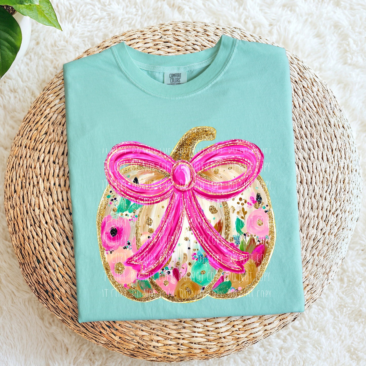 Painted Floral Pumpkin
