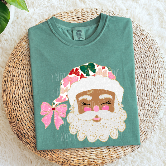 Cutesy Bow Hat Santa (dark skin)
