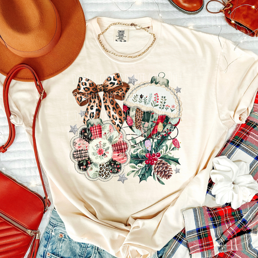 Patchwork Leopard Bow Ornament Collage