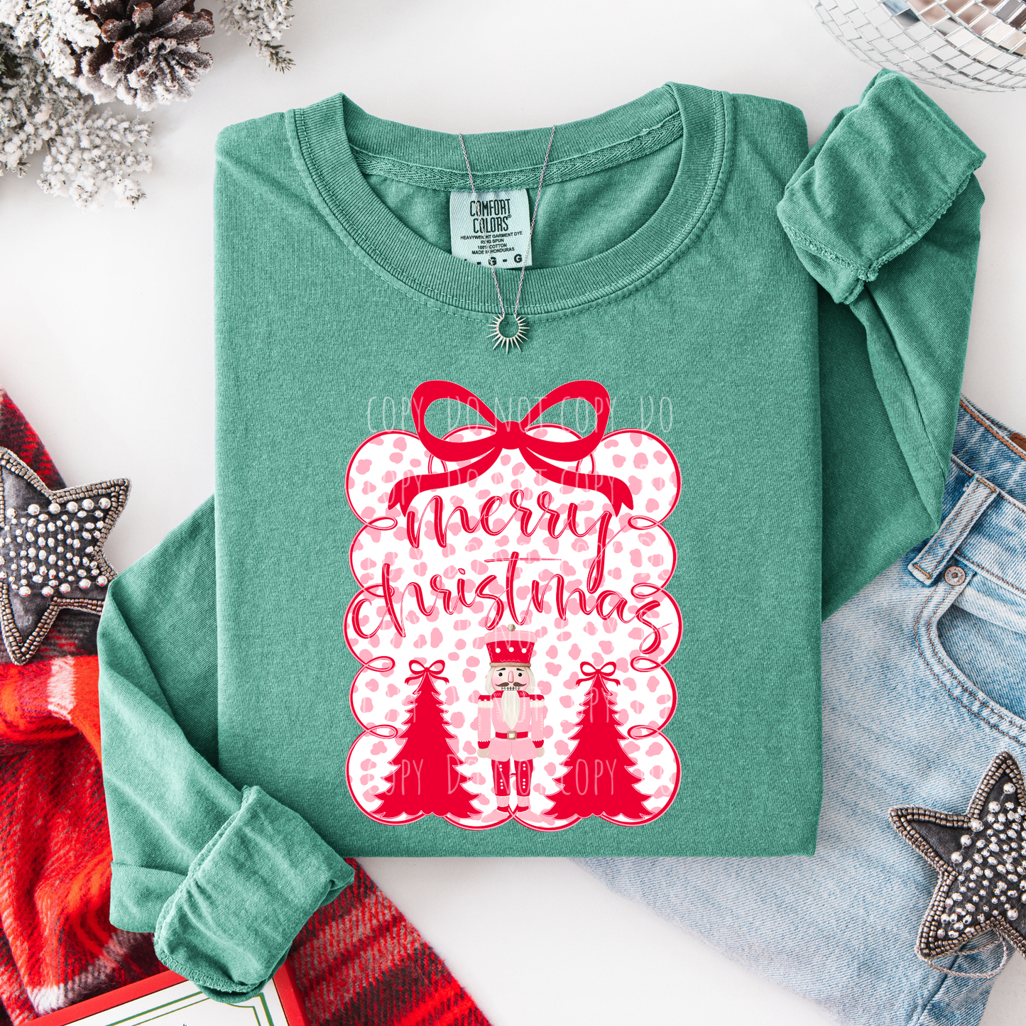 Dotted Coquette Merry Christmas Nutcracker Frame (red)