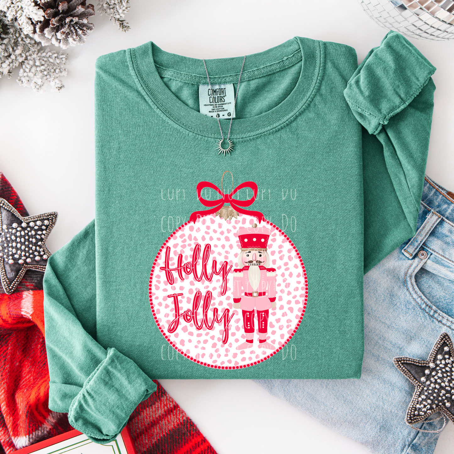 Holly Jolly Coquette Nutcracker Ornament