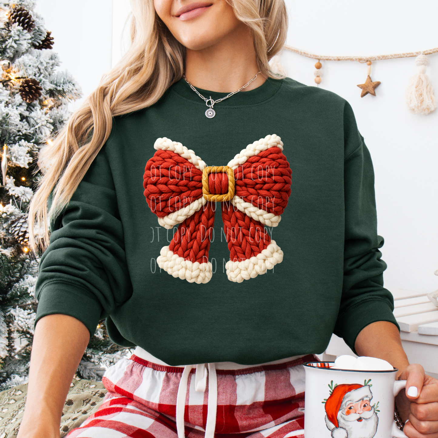 Faux Chunky Crochet Santa Bow
