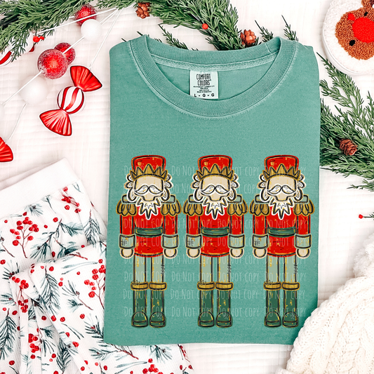 Hand Drawn Red Nutcracker Trio