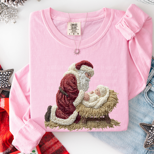 Latch Hook Santa and Baby Jesus