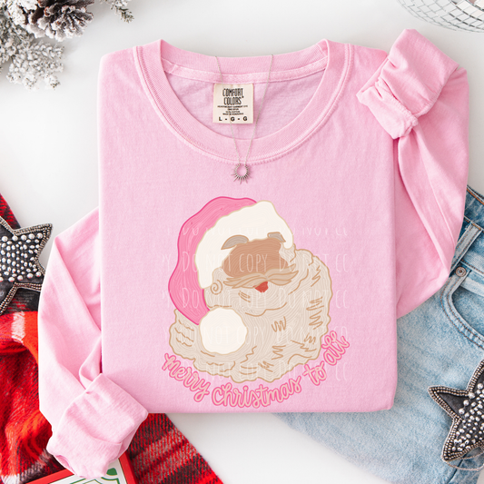 Faux Threaded Merry Christmas Santa