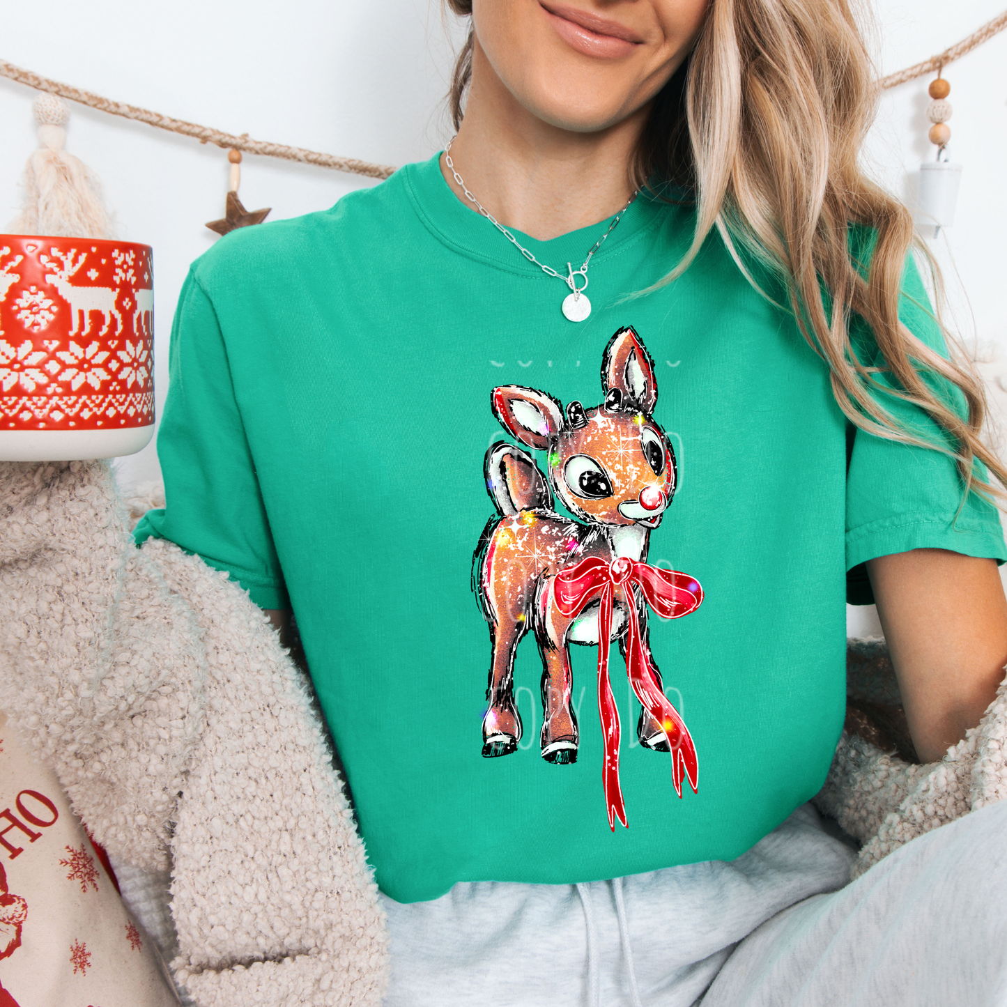 Cutesy Christmas Reindeer Bow