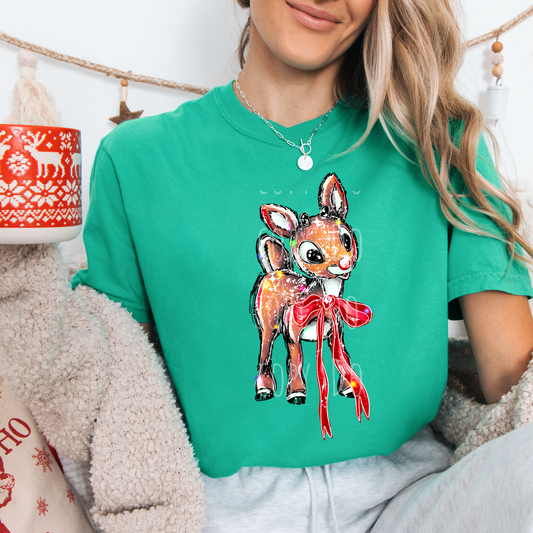 Cutesy Christmas Reindeer Bow