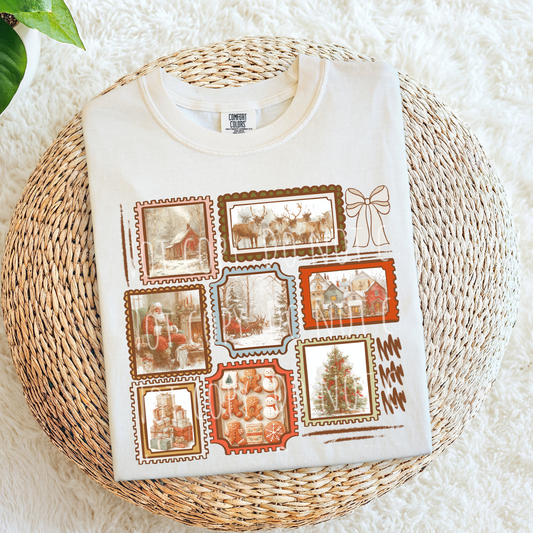 Vintage Christmas Stamp Collage