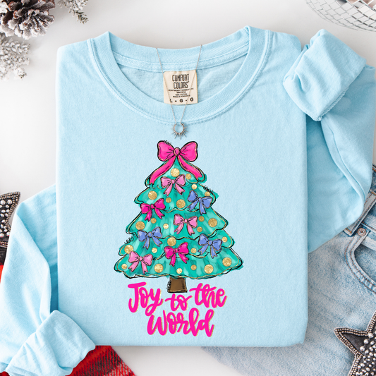 Joy To The World Coquette Hand Drawn Tree