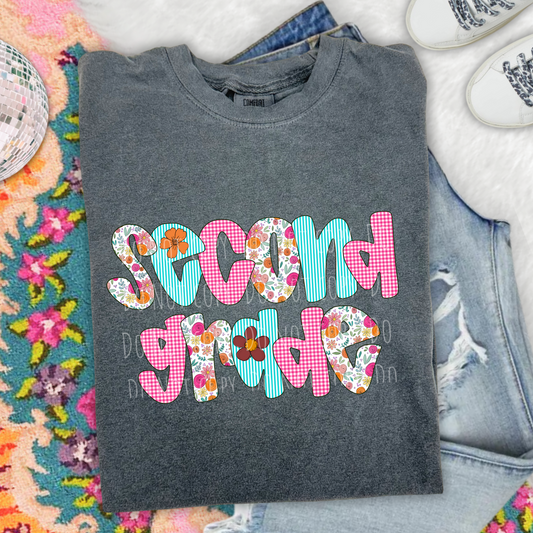 Second Grade Floral Gingham