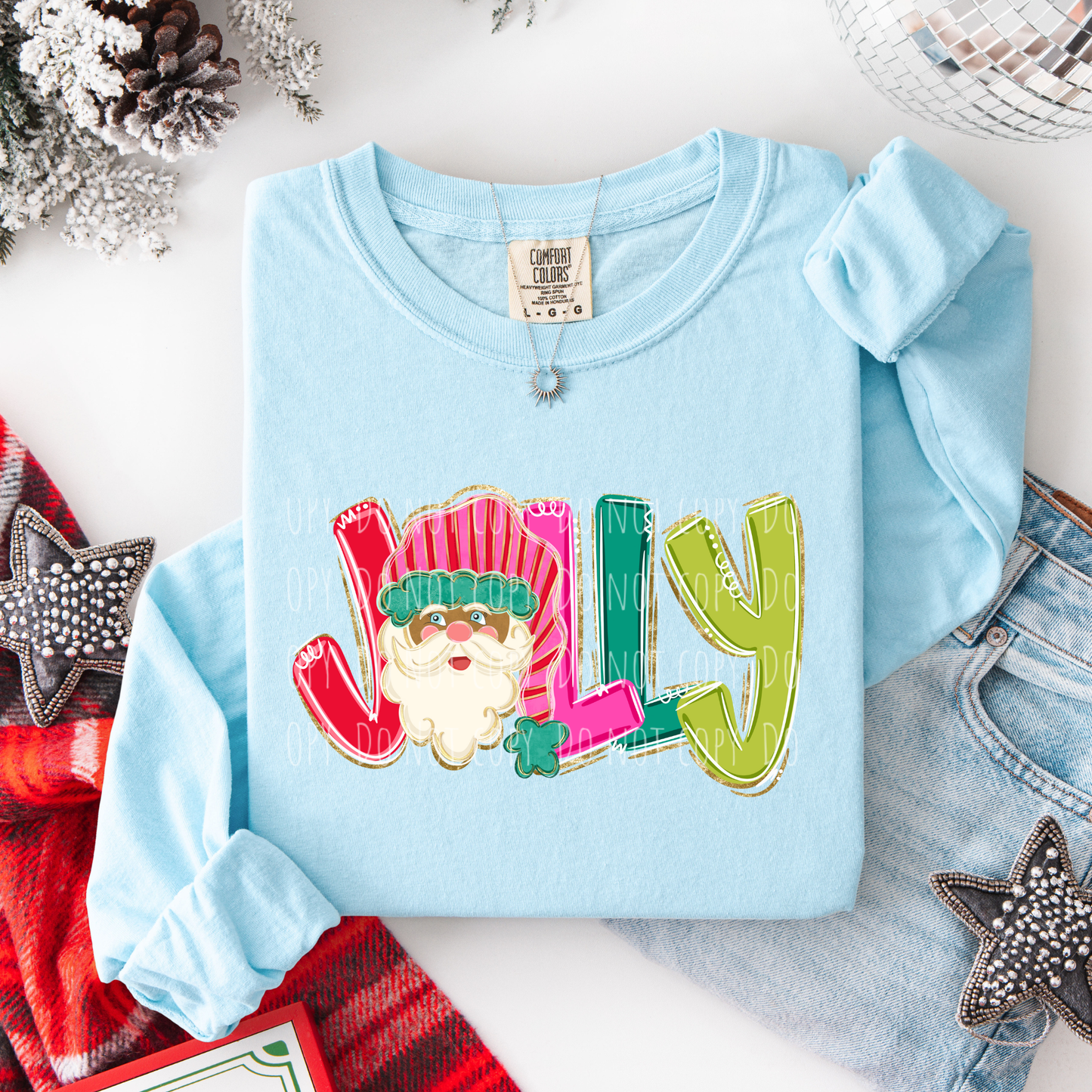 Jolly Striped Hat Santa (dark skin)