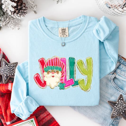 Jolly Striped Hat Santa (dark skin)