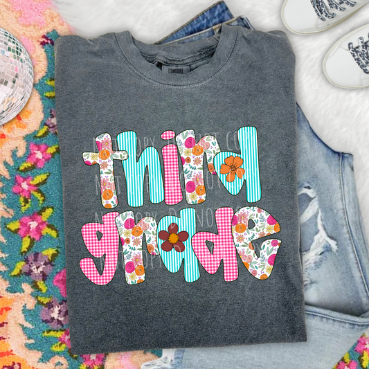 Third Grade Floral Gingham