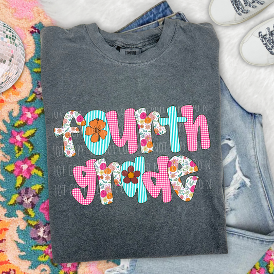 Fourth Grade Floral Gingham