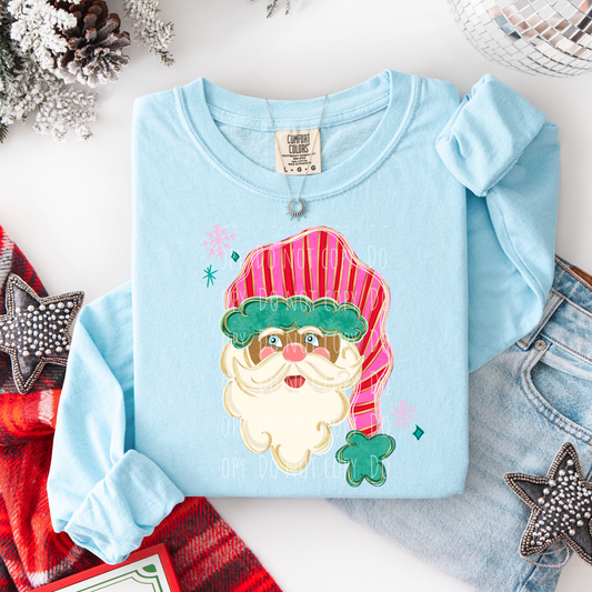 Cutesy Striped Hat Santa (dark skin)