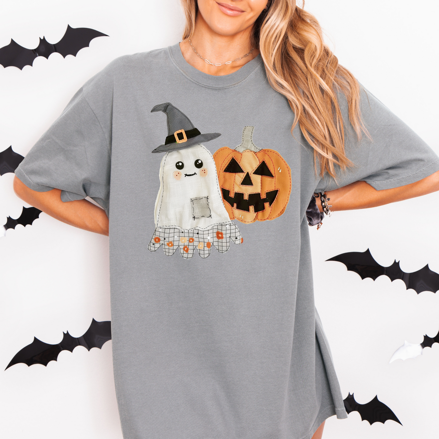 Faux Patchwork Ghost/Pumpkin