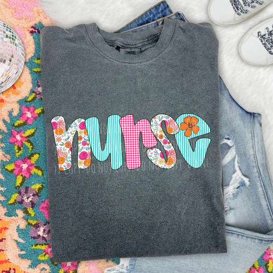 Nurse Floral Gingham