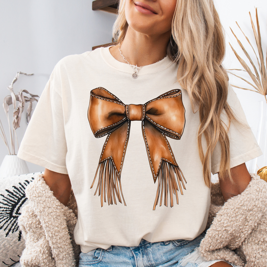 Brown Fringe Bow