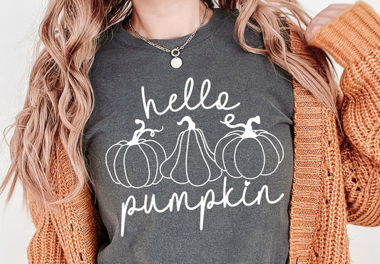 Hello Pumpkin Trio (white)