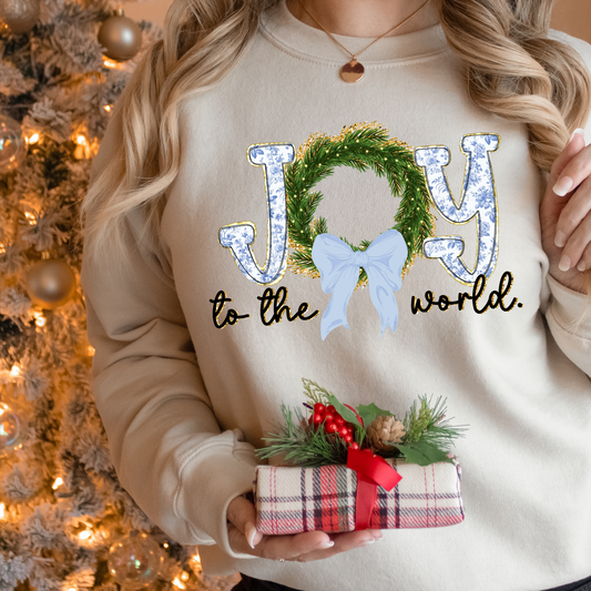 Joy To The World Blue Floral