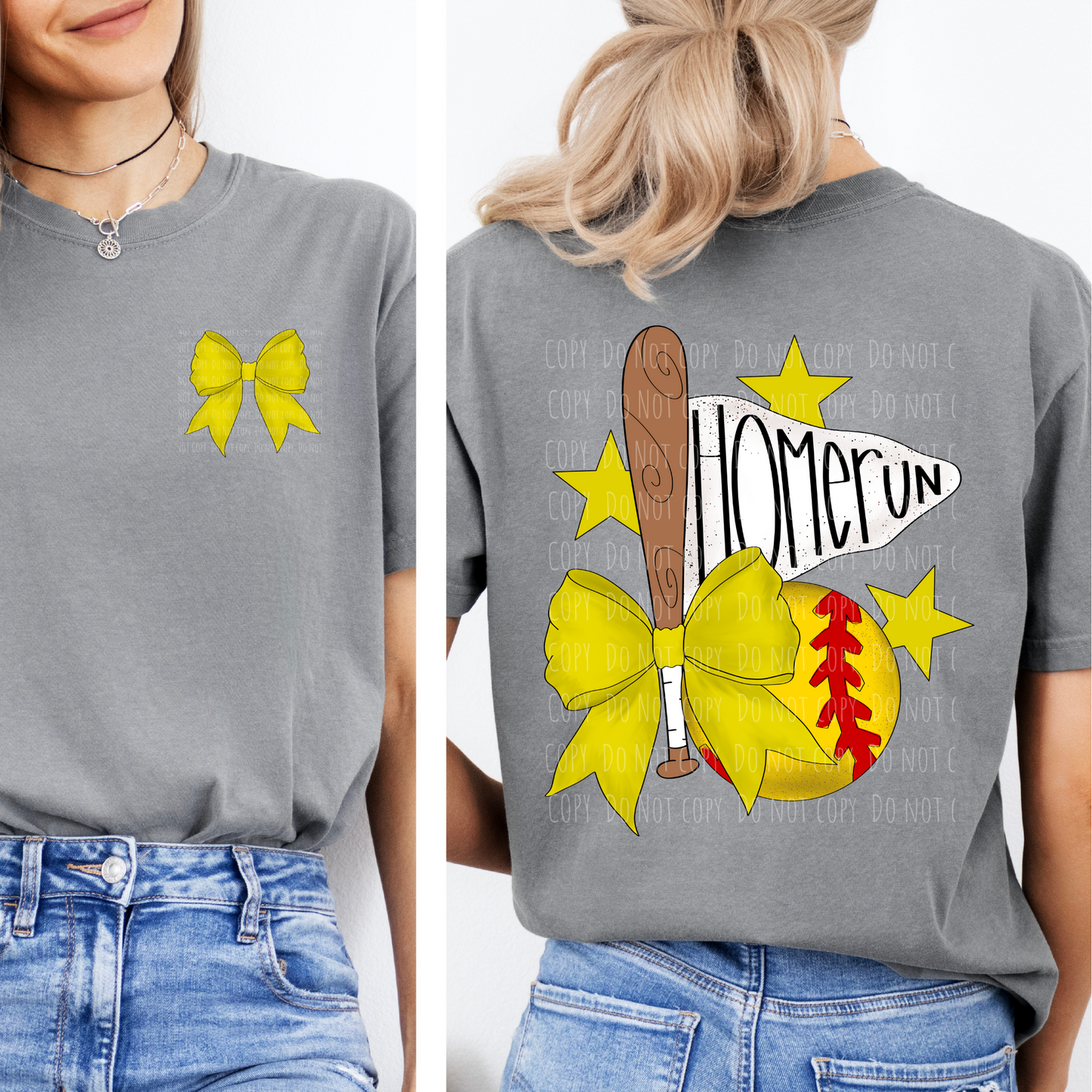 Home Run Coquette Softball (yellow)