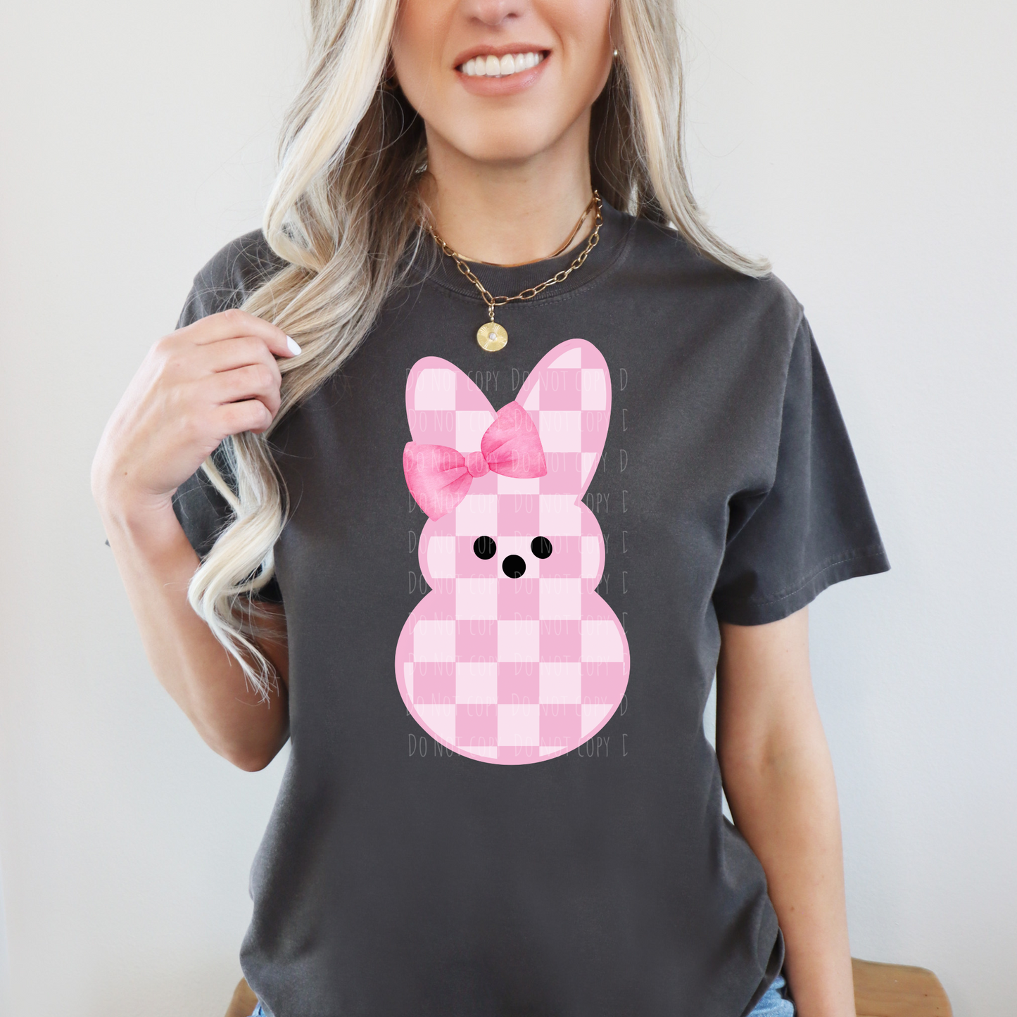 Pink Checkered Bunny