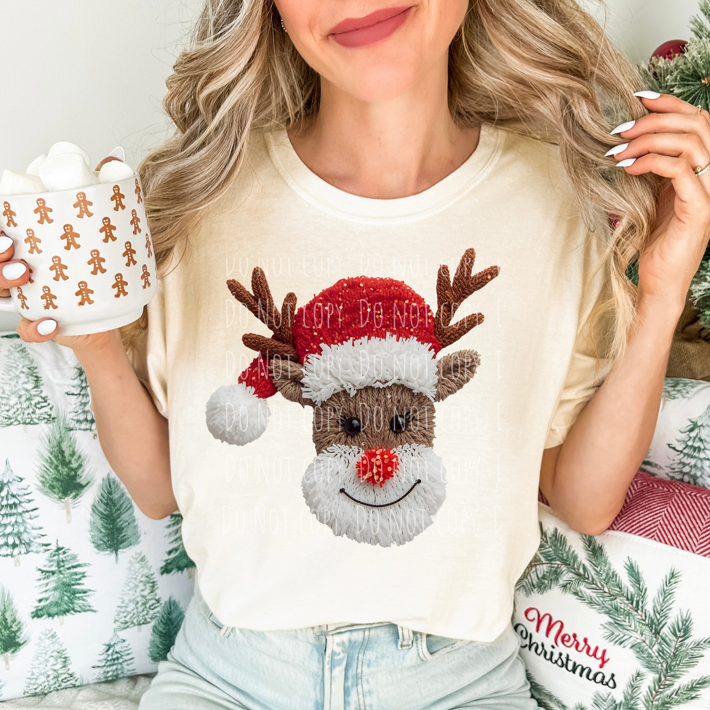 Faux Yarn Reindeer
