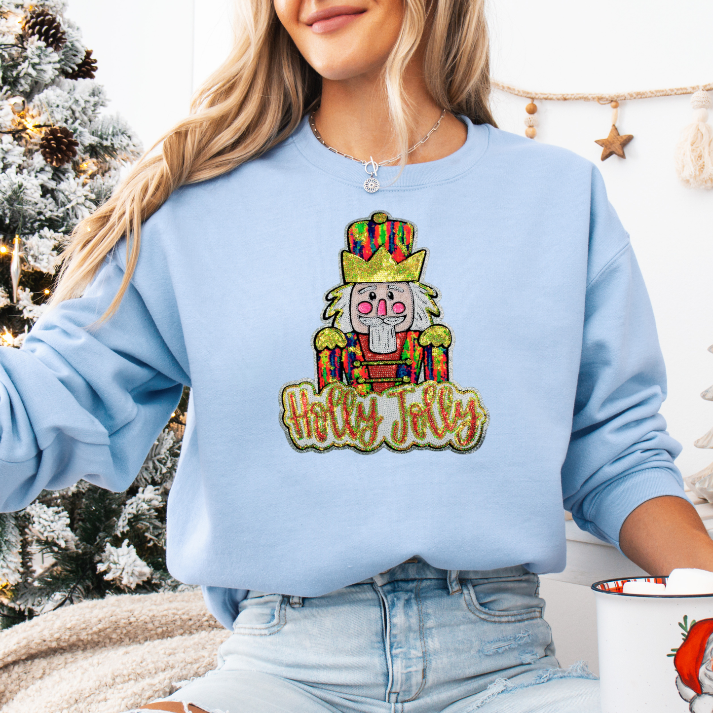 Holly Jolly Nutcracker REAL Sequin Patch