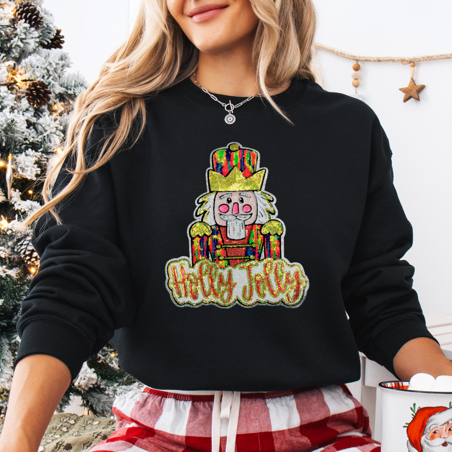Holly Jolly Nutcracker REAL Sequin Patch