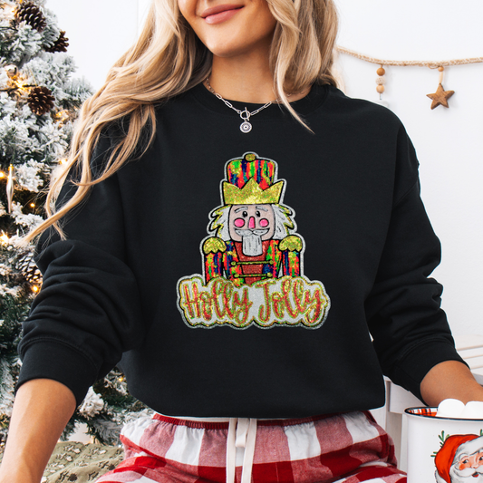 Holly Jolly Nutcracker REAL Sequin Patch