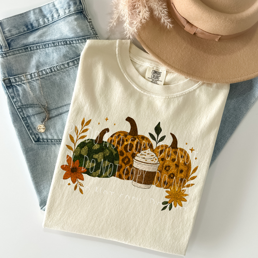 Faux Embroidery Coffee Pumpkins