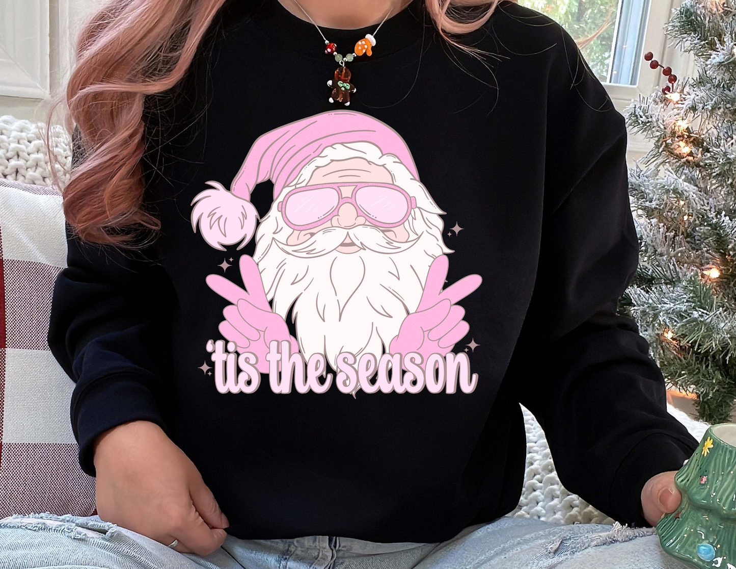 Tis The Season Pink Santa