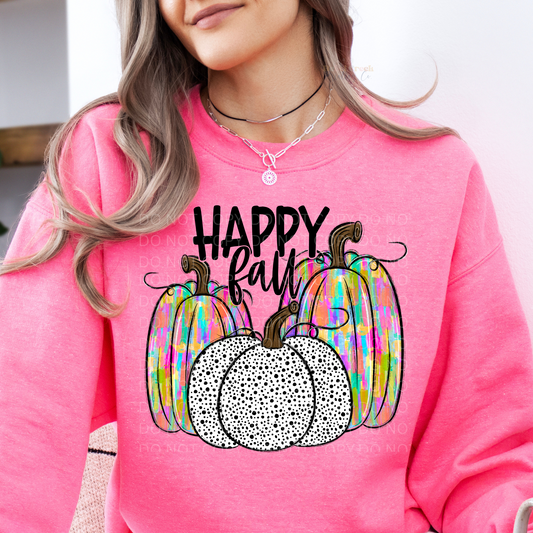 Happy Fall Colorful Pumpkin