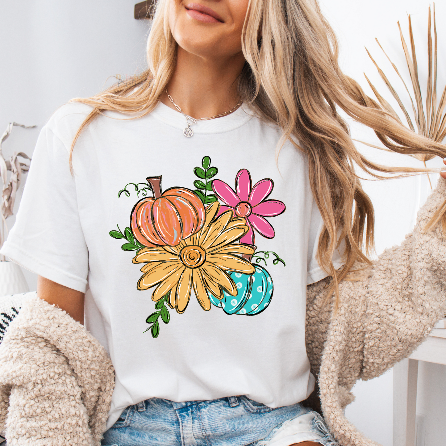 Pumpkin Floral Colorful