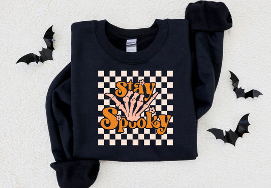 Stay Spooky Skelly Hand Checkered