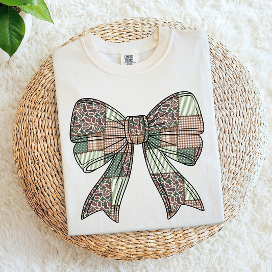 Camo Plaid Bow