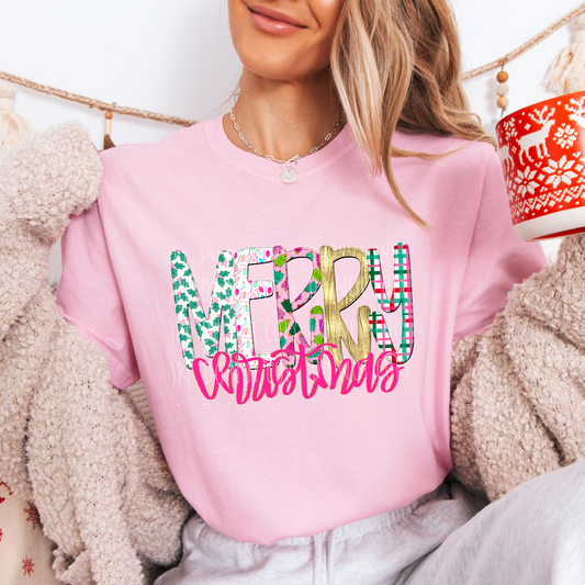 Merry Christmas Cutesy Gold Foil