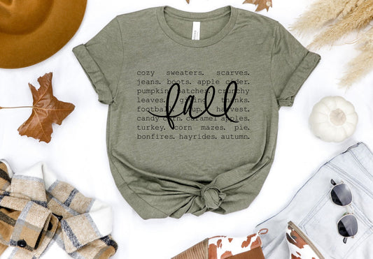 Fall Word Collage (black)