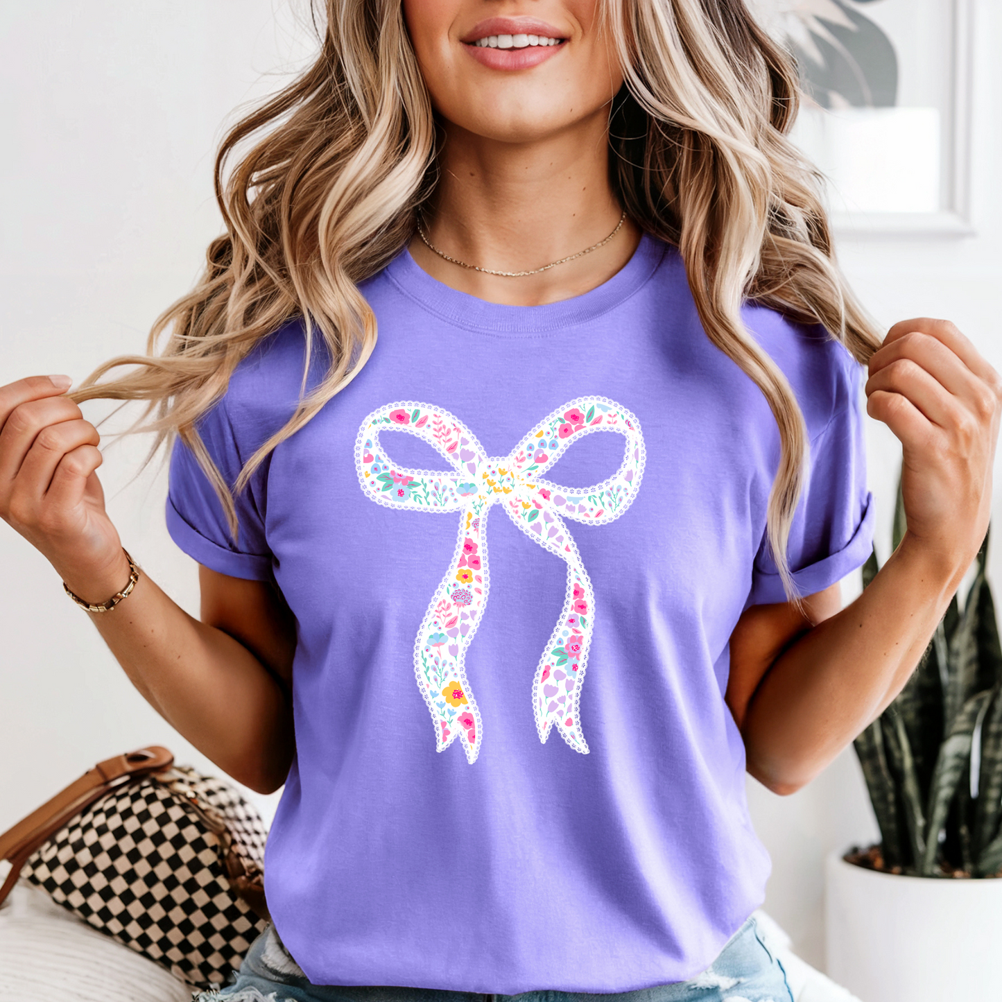Colorful Floral Bow