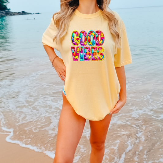 Good Vibes Faux Embroidery