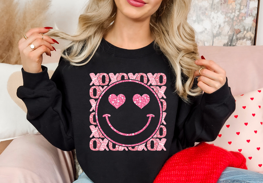 XOXO Smiley Faux Glitter