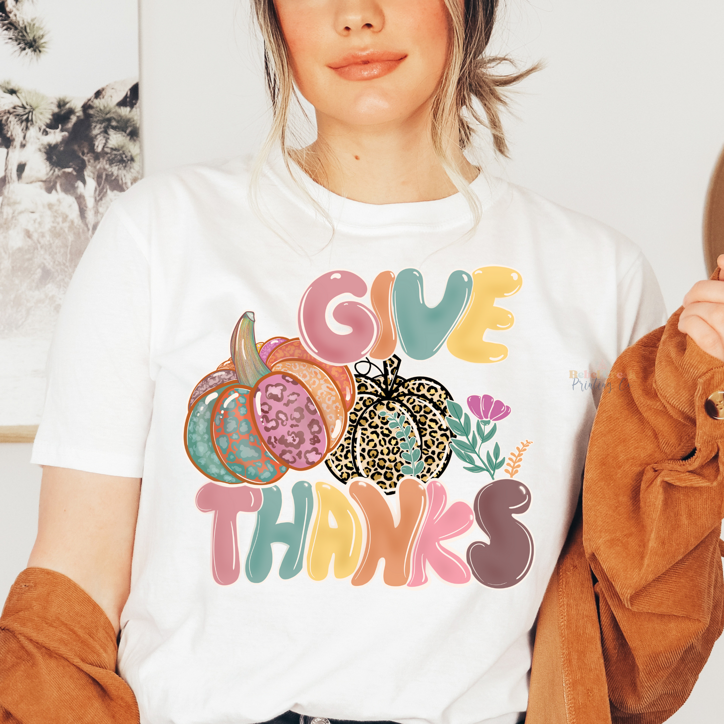 Give Thanks Colorful Leopard