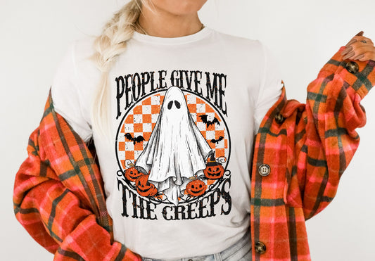 People Give Me The Creeps Checkered orange