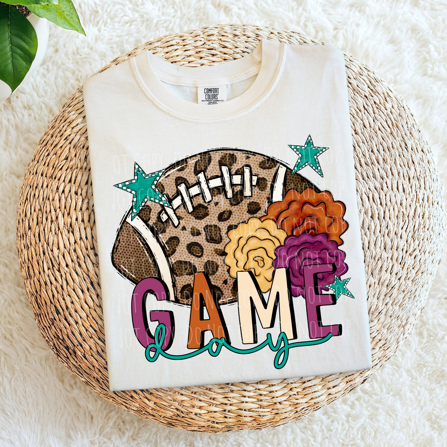 Game Day Floral Leopard Football