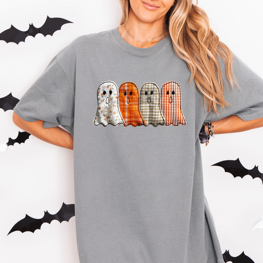 Faux Patchwork Ghosts
