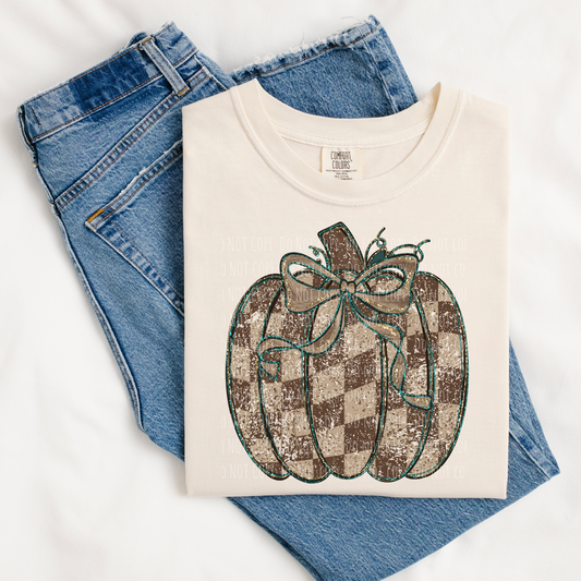 Brown Checkered Pumpkin