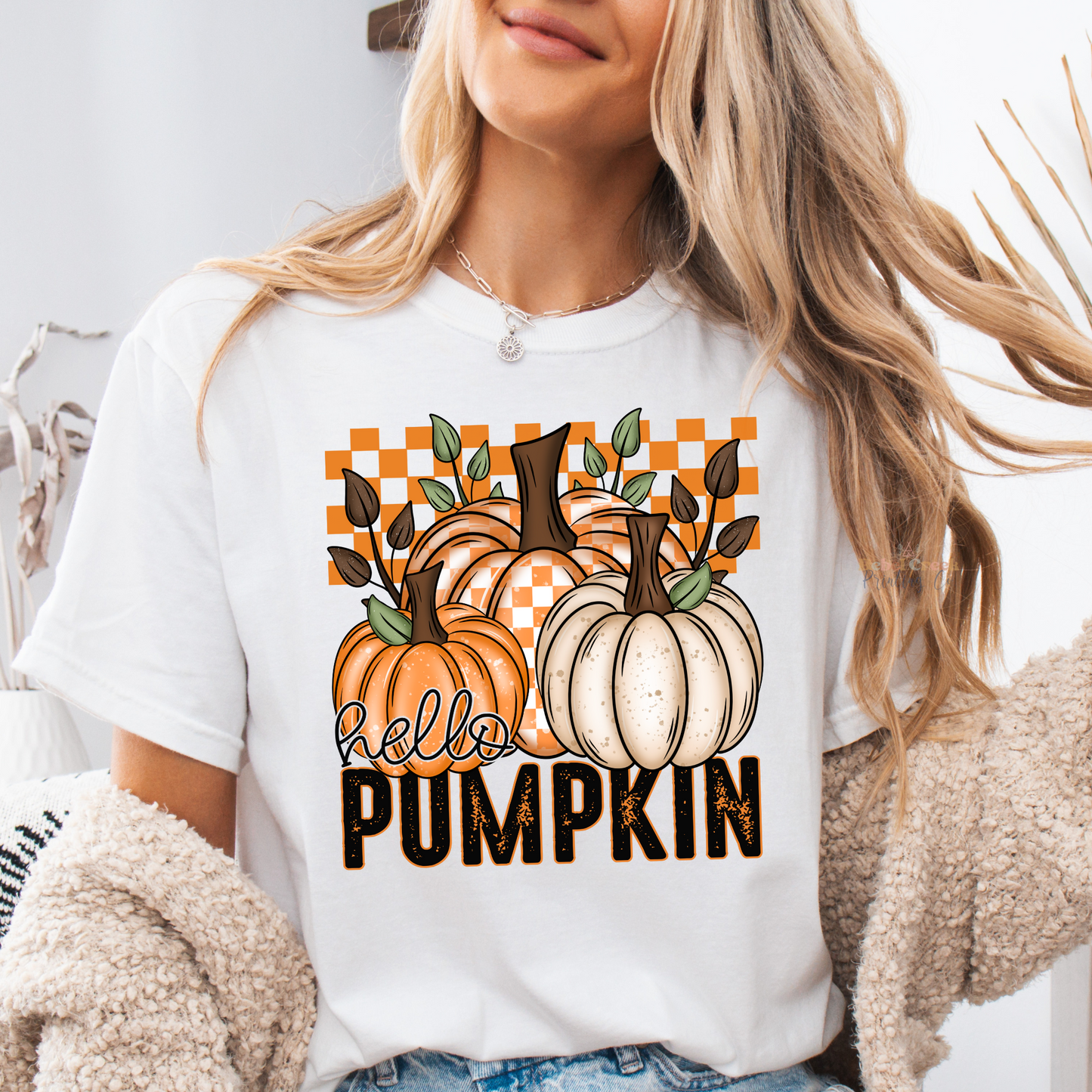 Hello Pumpkin Checkered