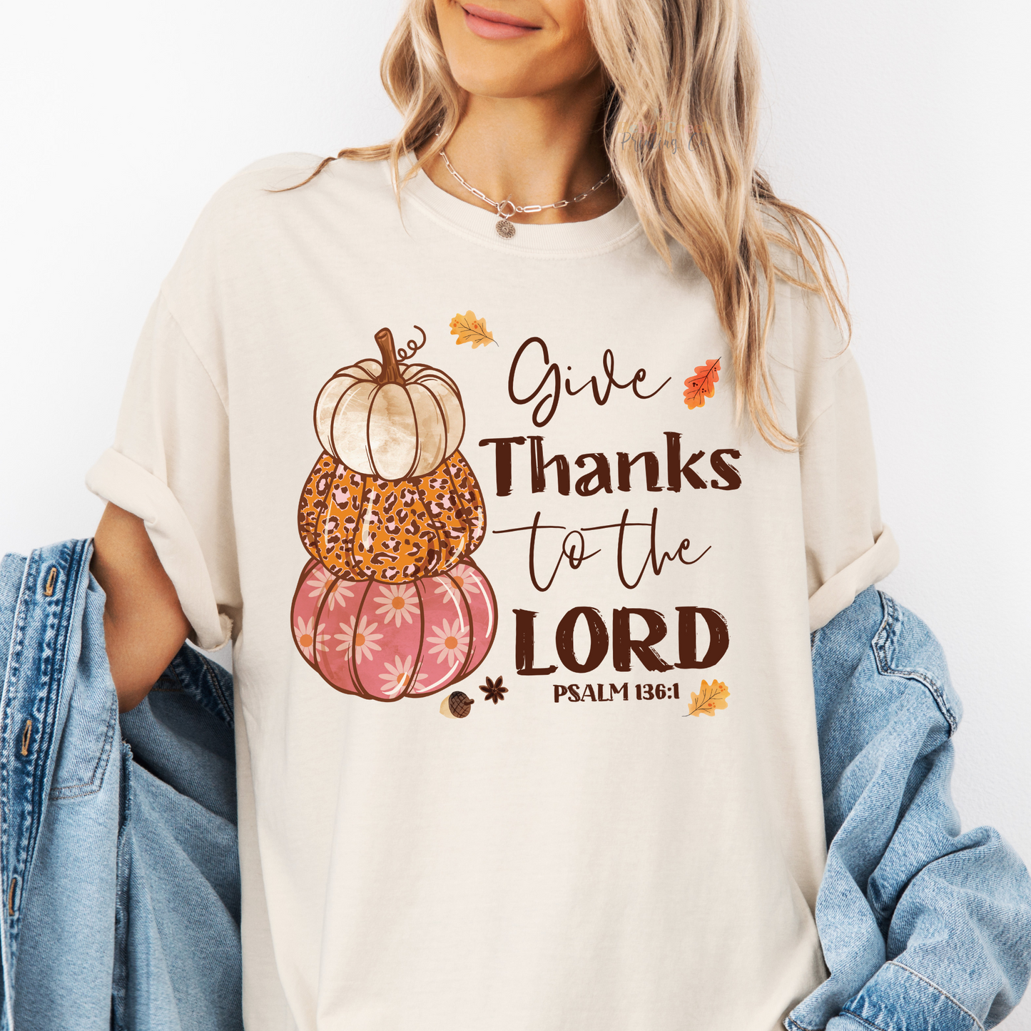 Give Thanks To The Lord Stacked Pumpkin