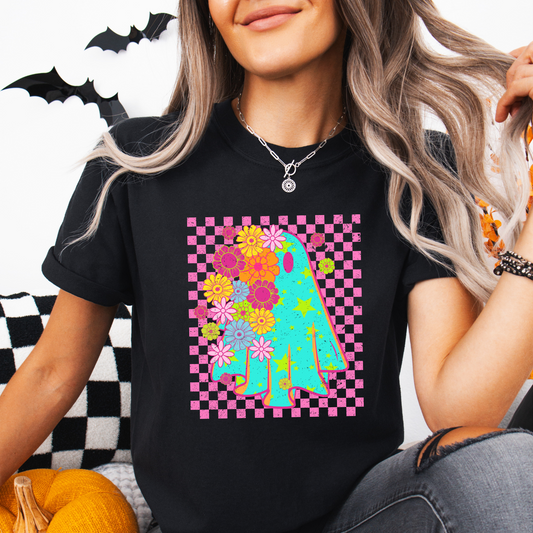 Colorful Floral Checkered Ghost
