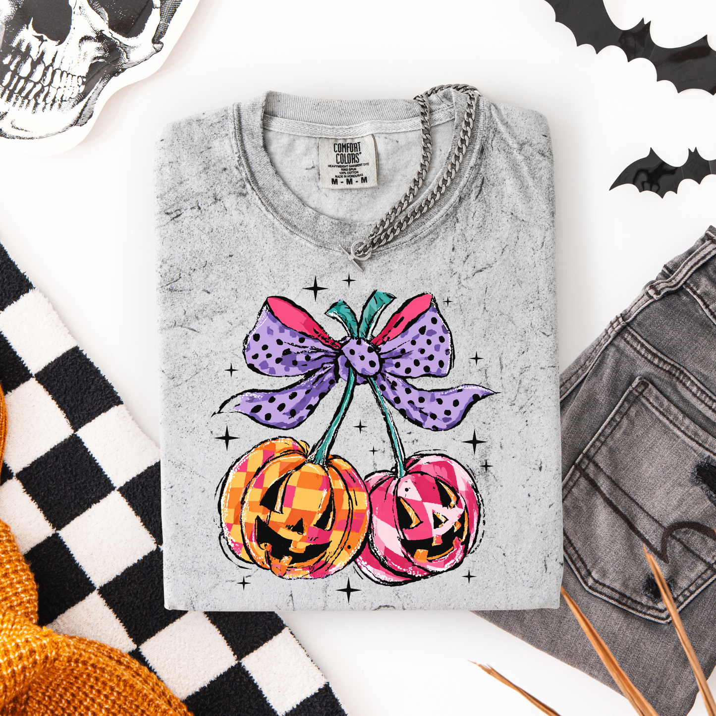Checkered Jack O Lantern Cherries